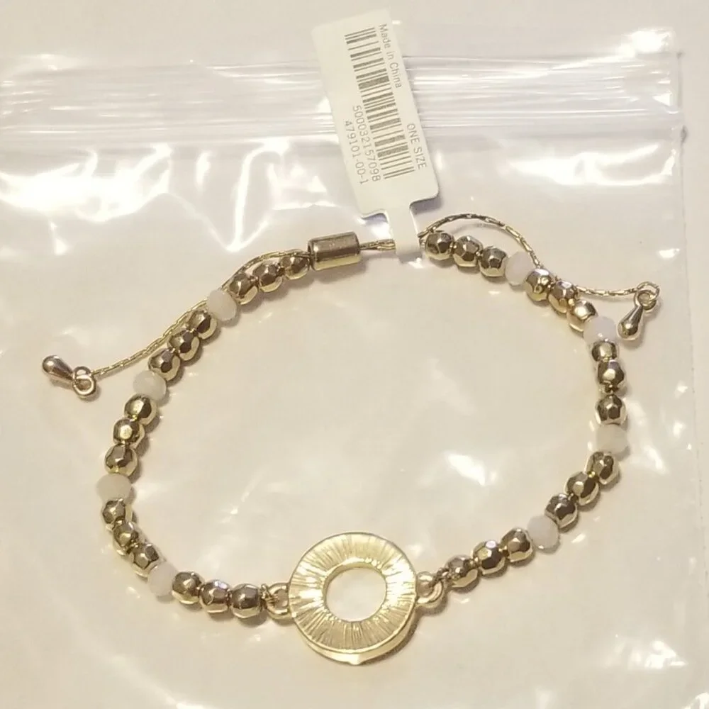 Copy/2nd - Banana Republic goldtone and white beaded bracelet - Picture 3 of 5
